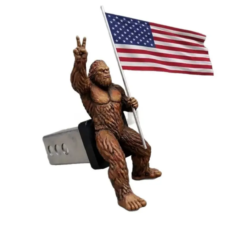 New product American flag Bigfoot pickup truck tow hook cover Resin car rear hanging accessory modification decoration Car Ornaments