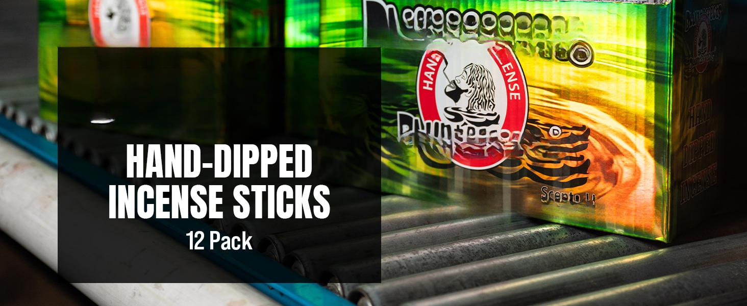 Hand-Dipped Incense Sticks - Premium 144-Pack Variety Set, 12 Different Scents, 11" Long, USA-Made Aromatherapy with Long Burn Time (12 Pack, 144 Total Sti