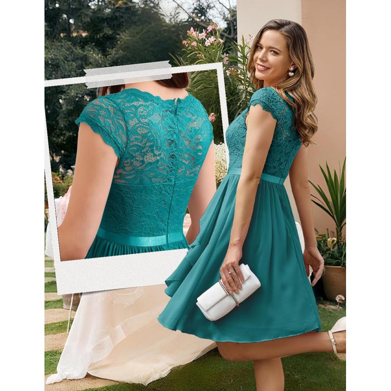 Women's Bridesmaid Dresses Short Prom Dress Ruffle Semi Formal Cocktail Dresses Floral Homecoming Dress2026