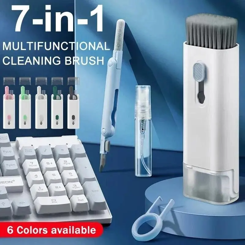 7 -1 Computer Keyboard Cleaner Brush Kit Earphone Cleaning Pen For Headset Keyboard Cleaning Tools Cleaner Keycap Puller Kit
