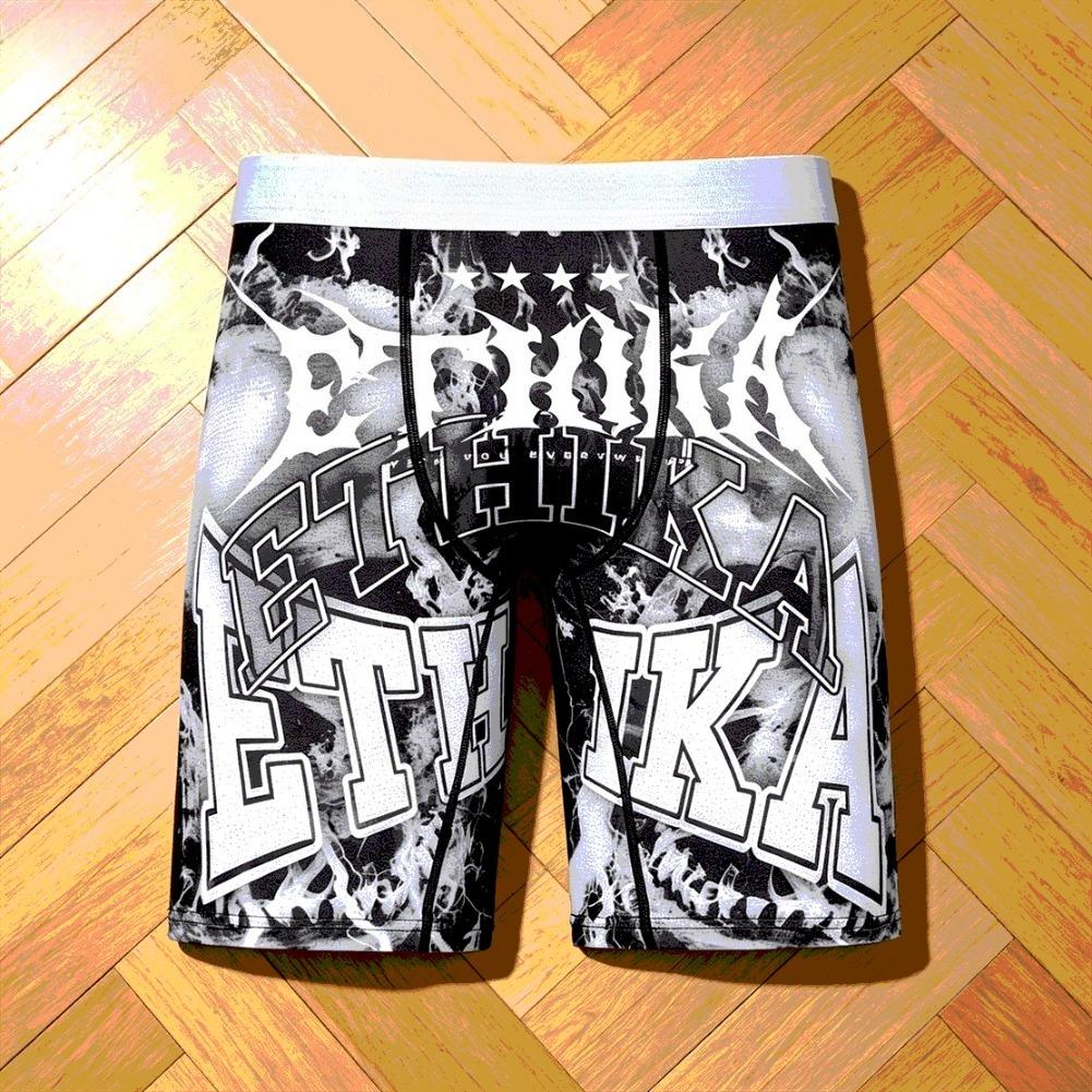 Mens Streetwear Boxer Briefs Ice Silk Compression Underwear Quick Dry Breathable Seamless Athletic Performance Fit