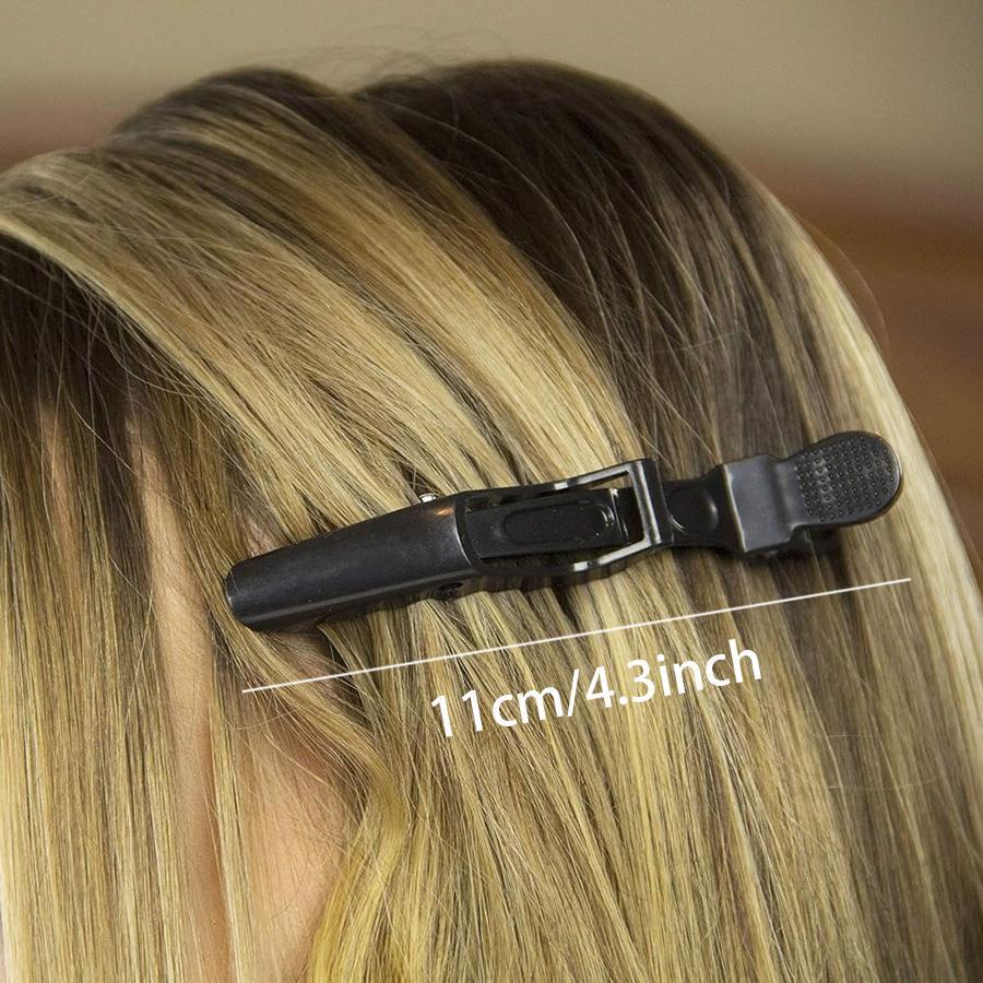 Hair Clips for Styling, 12pcs/set Wide Teeth & Double-hinged Design Hair Clips, Alligator Hair Clips, Professional Hair Salon Quality Styling Sectioning Clips, Hairpins, V Shaped Clip