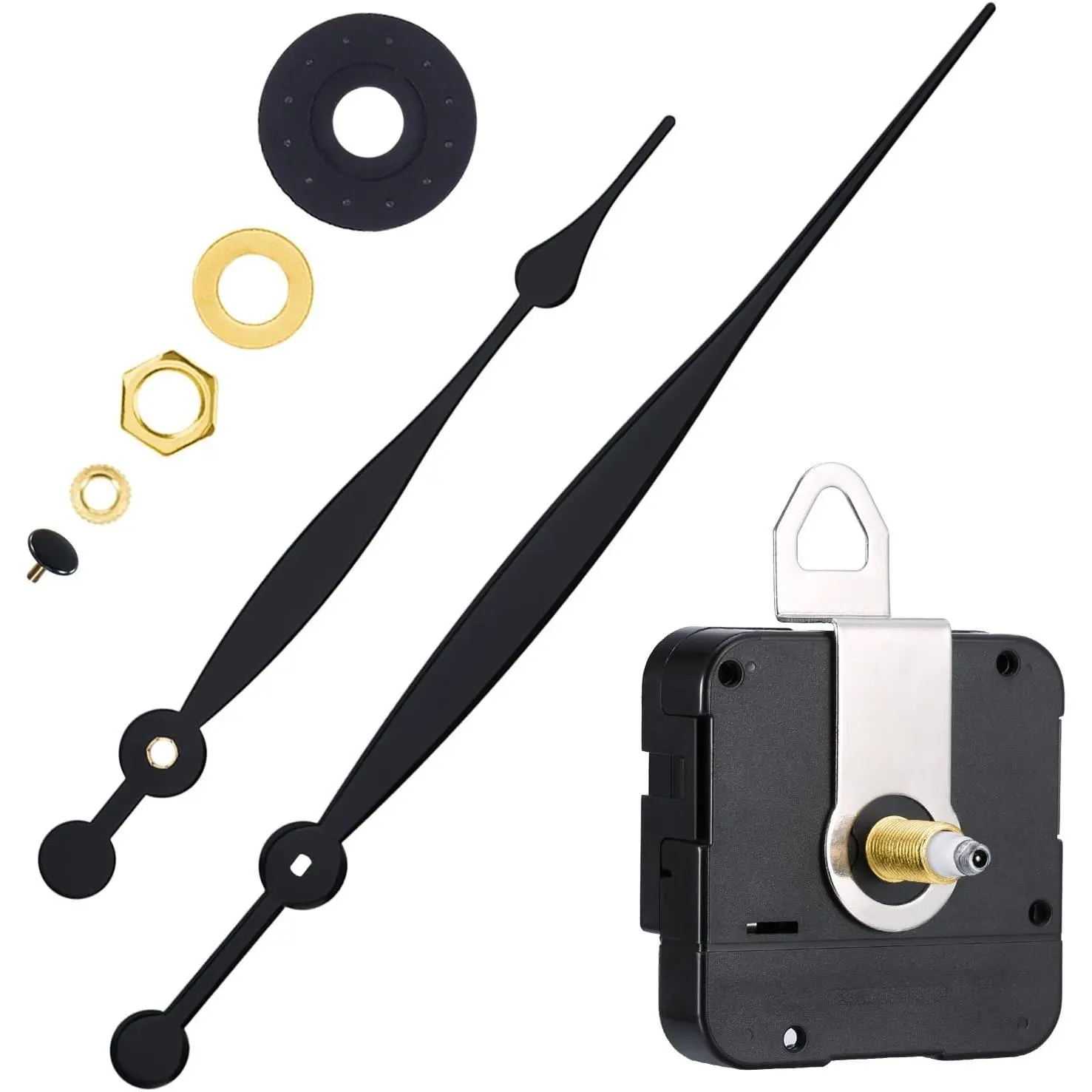 High Couple Quartz Clock Movement Replacement Parts with Long Hands and Spade Hanger 208mm/8.2 Inch