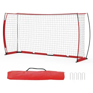 12x6 ft Soccer Goal, Foldable Heavy-Duty net with Metal Frame, high-Strength Fiberglass Support Poles, Includes Storage Bag & 4 Ground Stakes