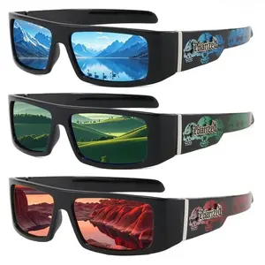 Gothic Skull Polarized Sports Sunglasses for Men Women, Retro Wrap Around Biker Goggles, UV400 Metal Badge Punk Style Cycling Motorcycle Glasses, Heavy Duty PC Frame Sun Shades for Outdoor Riding, Driving & Daily Wear summerwins