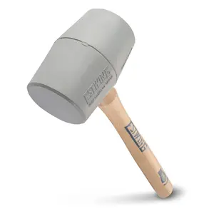 18 Oz Deadhead Rubber Mallet, No-mar Hammer with Bounce Resistant Head, Hickory Wood Handle, Model DH-18N