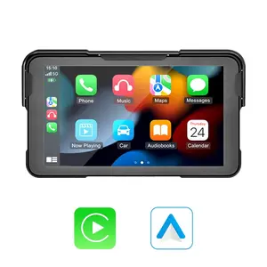 Venbes Motorcycle GPS Carplay Screen, 5 Inch Touchscreen, Wireless Carplay & Android Auto, Bluetooth-compatible Compatible, Ip67 Waterproof Design
