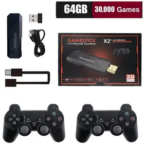 X2 Wireless Retro Game Stick, Plug-And-Play Video Game Console with Dual 2.4g Controllers, Extensive Classic Games Library, Perfect Gift