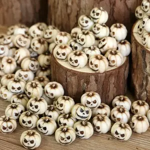 20pcs/set Halloween Mini Pumpkins, Gothic Pumpkin Heads Ornaments for Outdoor Garden Decor, Party Decoration, Antique Style for Pathway & Aquarium Scenes, Lightweight, Garden Decorations
