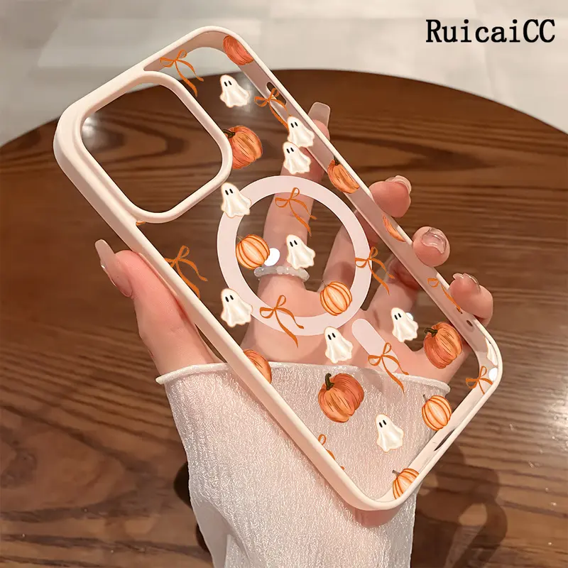 Premium Magnetic Phone Cases for iPhone11/12/13/14/15/16/18/17/Air/promax/Plus Coquette Fall Ghost Pumpkin y2k cased MagSafe Ready, Anti-Fall, Springtok and Ultra-Thin Design | Perfect for Everyday Use Protector Screen Protector Aesthetic Cover