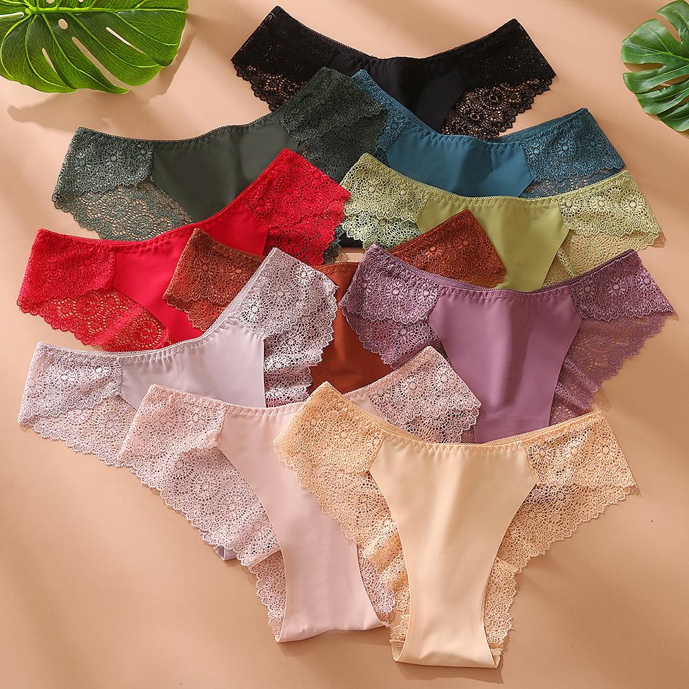 H Women's Plain Lace Boyshorts Soft Chic Comfy Breathable Pastel Panty for Daily Wear Lady Underwear from China Various  6Pcs Basic Minimalist