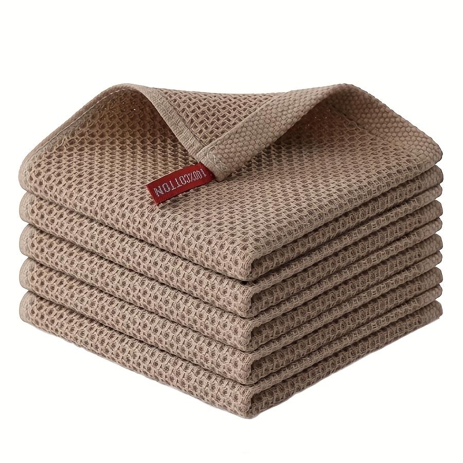 5-Pack 30cm x 30cm Dishcloths. 100% Cotton Waffle Weave Cleaning Cloths, Suitable for Household Kitchen Use, Reusable Cleaning Cloth Set