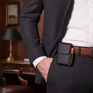Men Belt Waist Bag Loop Holster, Cigarette Lighter Bag, Smoker Smoke Tools, Cigar Storage Case, Essential Accessory for Men