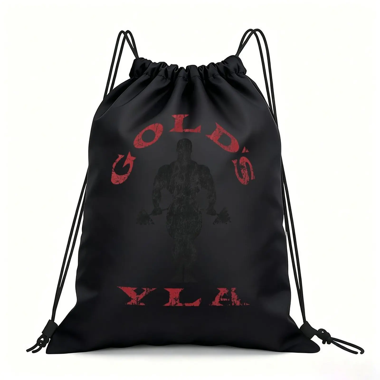 Portable Drawstring Sack Bag with Custom Graphic Print, Waterproof Polyester String Backpack for Gym Workout Swimming Hiking