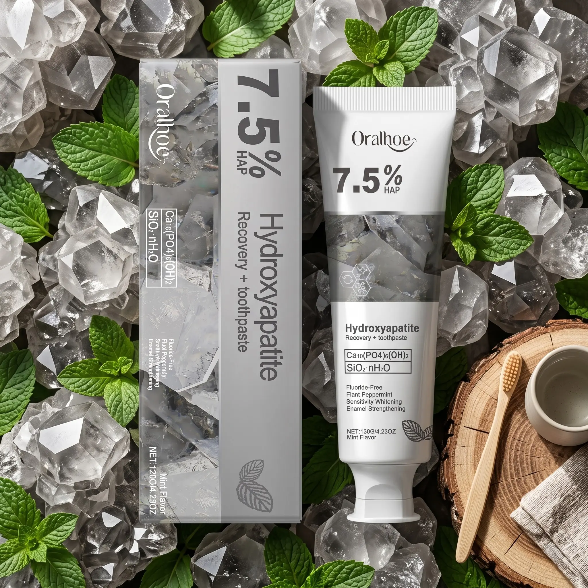 Natural Ingredients Toothpaste for Daily Oral Care, Gentle Cleaning of Plaque & Tartar Buildup, Fresh Breath, No Flammable Aerosols