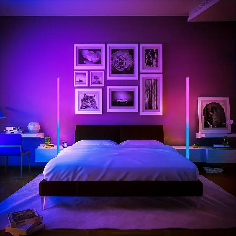 RGB Corner Floor Light, APP Control Color Changing Corner Light, Music Sync Modern Floor Light, Ambient Light for Living Room, Bedroom, Game Room, Smart