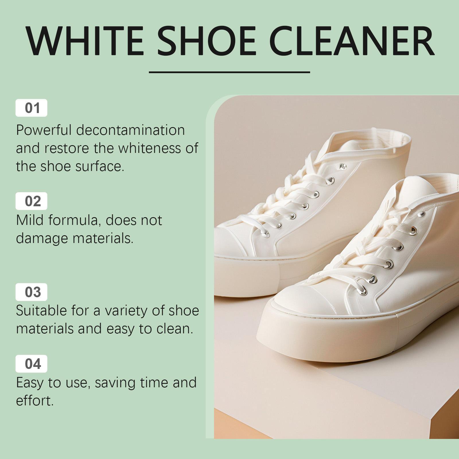 White Shoe Cleaner Cream Multipurpose No-Wash Solid Comes with Sponge Removes Stains Ideal for Leather Silicone Car Interiors Mild Non-Irritating Eco-Friendly YT