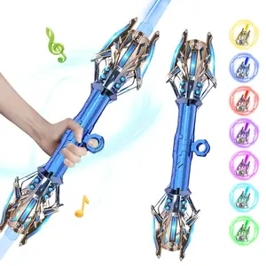 2-in-1 Light Up Swords Dual Saber(7 Color Changing Led), Fx Sound (Motion Sensitive) and Telescopic Handle for Galaxy War Fighter Warriors, Halloween Party Kid Gift, Christmas Birthday Present toy sword lightsaber spark lightsaber