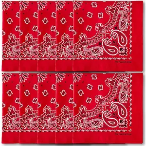 Premium Soft Cotton Bandanas Pack for Men and Women Paisley 22 x 22 inchesGift.