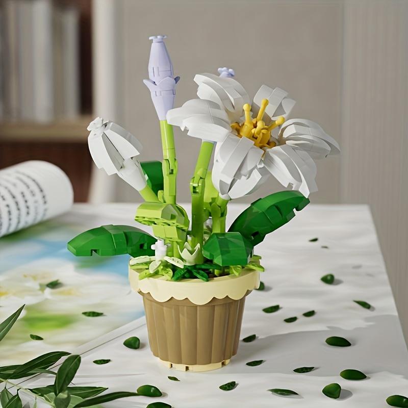 Flower Pot Series Building Blocks, 1 Set DIY Flower Pot Building Blocks, Creative and Educational Building Blocks for Boys & Girls, Building Block Sets
