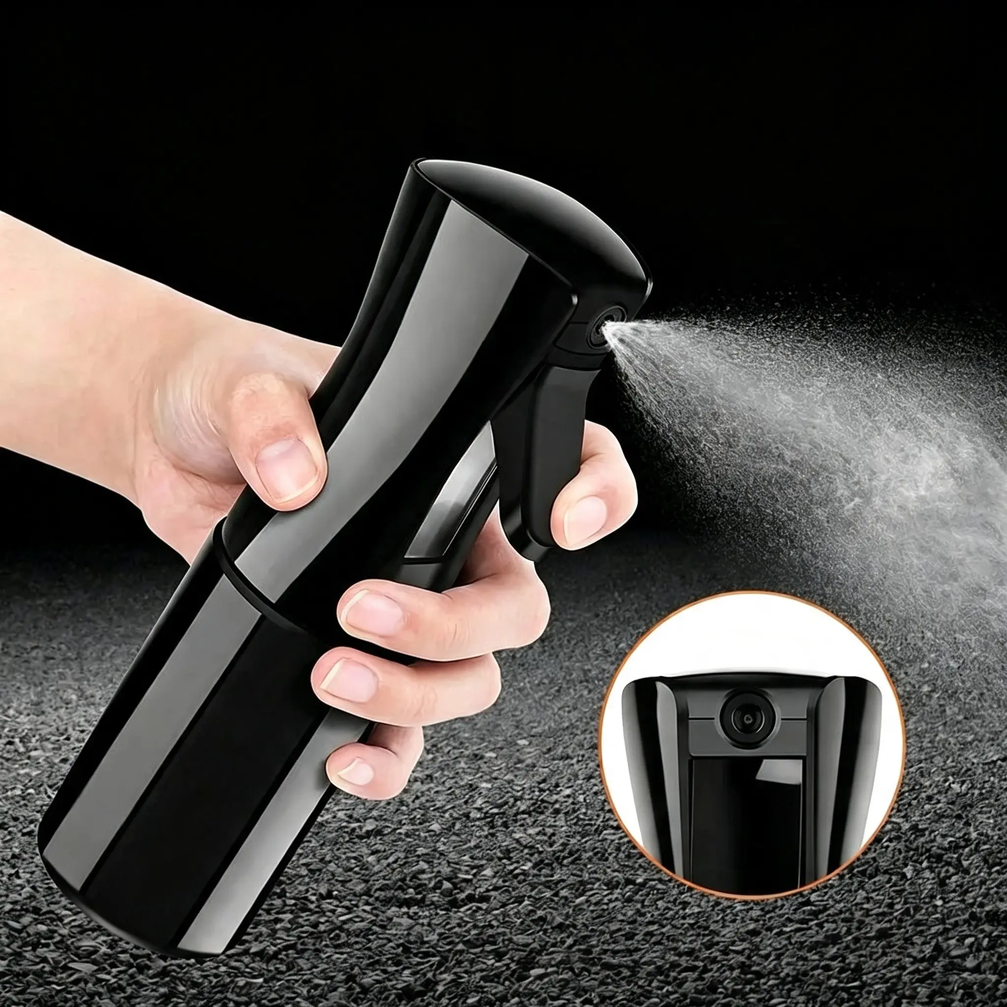 Continuous Spray Bottle with Ultra Fine Mist-Continuous Mister Spray Bottle for HairstylingCleaning, Plants, Pets, Barbers, Salons, HighPressure Spray Bottle, Portable Refillable MistSprayer (White -7.040z/200ml) Garment Steamer Steam Iron