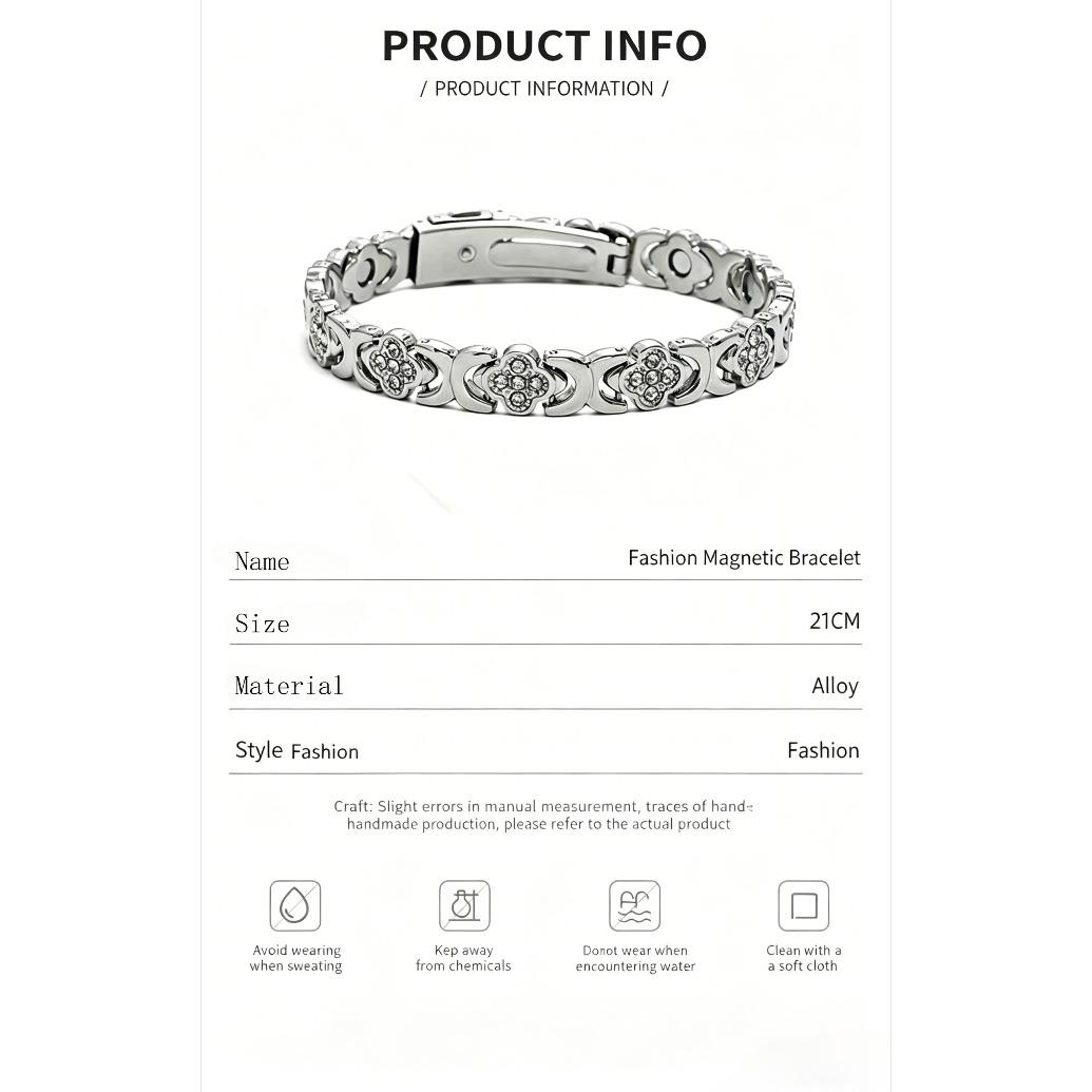 Aurelia Crest Luck & Love Infinite Clover Bracelet for Women | Pure Copper Magnetic Bracelet Titanium Steel Jewelry Gift 10MM Adjustable  2️⃣