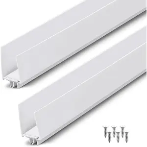 2 Pcs 36 Inch Adjustable Storm Door Bottom Sweep for Door Seal 1 to 1-2/5 inch Replacement Parts Under Draft Stopper Weather Stripping Threshold Seal (White)