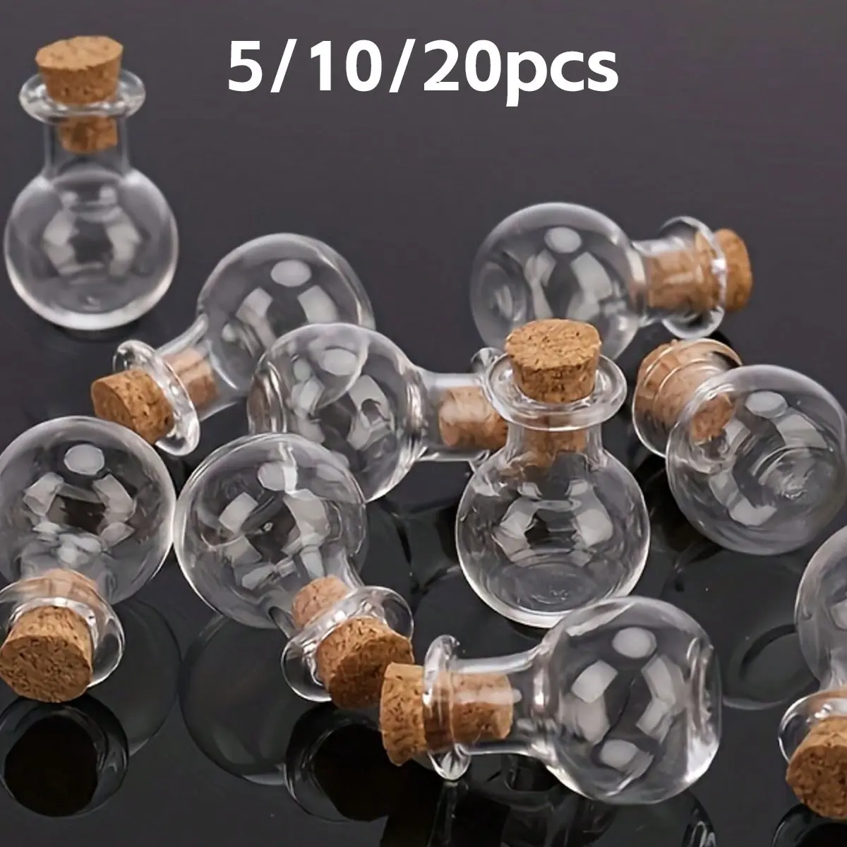 Mini Glass Bottles with Corks, Star Wish Bottle, Fragrance-Free Perfume Bottle, Decorative Mini Float Bottle, Art Craft, Wedding Gift, Home Decoration