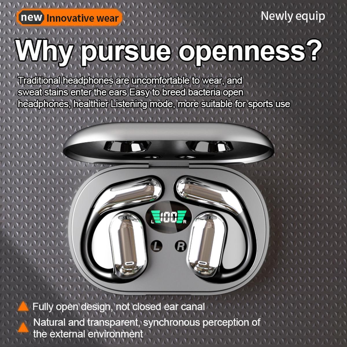 Wireless Earbuds 75hrs Bluetooth 5.4 Headphone Sport,2025 Bluetooth Earbuds Stereo Deep Bass Over Ear Bud with Earhooks,Bulit-in Noise Cancelling Microphone,IPX7 Waterproof Earphone for Workout/Running