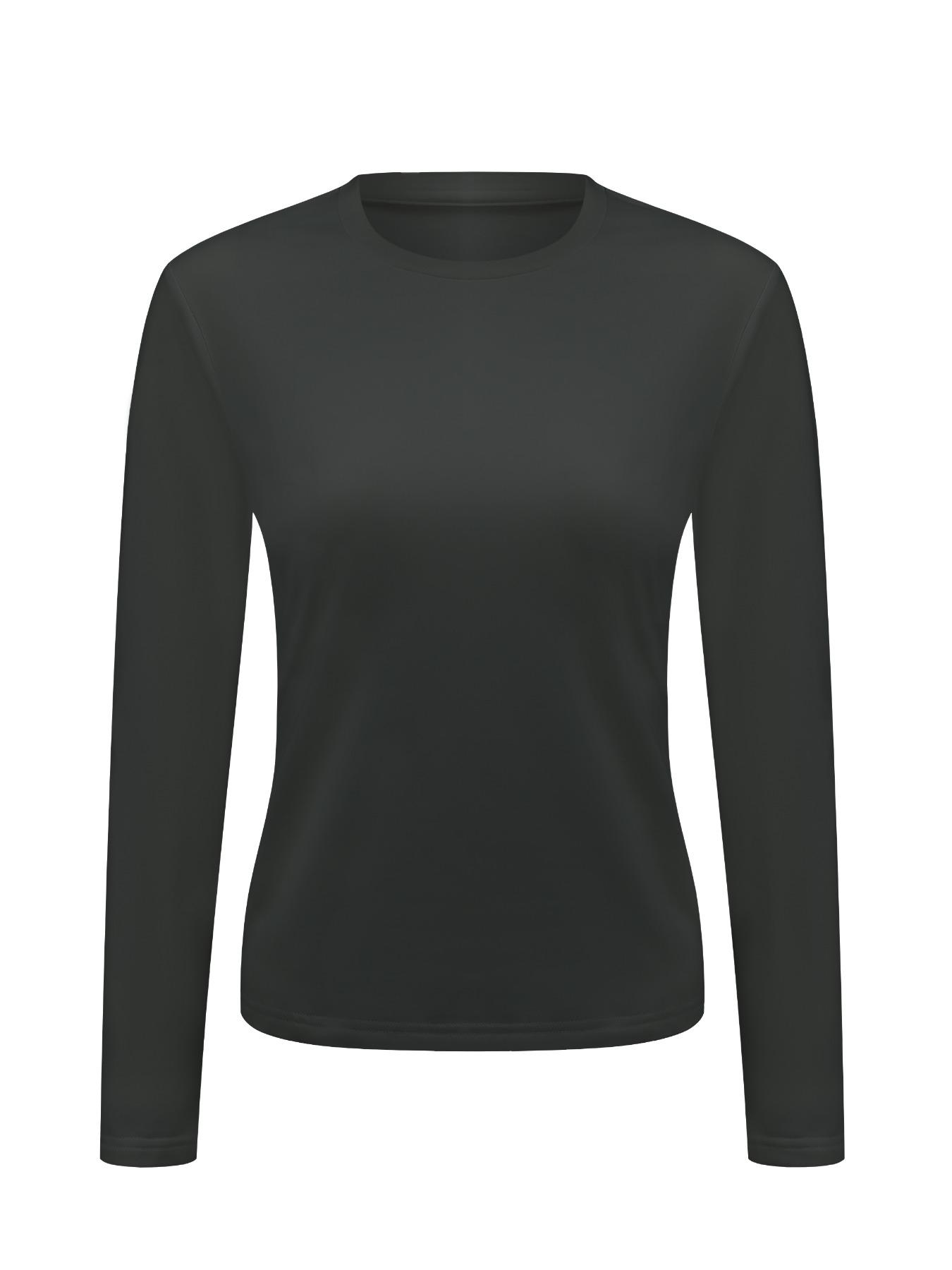 Women's Warm Round Neck Long Sleeve Fitted Basic Everyday Thermal Top, Comfortable Fall Winter Base Layer, Christmas Gift Idea