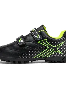 Soccer Shoes with Magic Strap, Rubber Sole, Training Football Boots, Outdoor Soccer Shoes, Suitable for Artificial Grass, Unisex, Under 12 Years