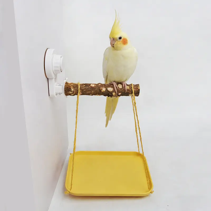 Parrot pepperwood suction cup perch supplies bird cage droppings tray stand perch for cockatiel bird claw grinding stick perch stand