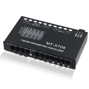 7-Band  Audio Equalizer,  Audio Graphic Equalizer,  Equalizer with Front Rear and Subwoofer Outputs, Adjustable 7 Bands EQ  Amplifier, 7.3 x 4.3 x1.2 Inch