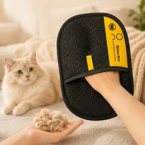 Reusable Pet Hair Remover Glove, Cat and Dog Fur Removal Mitt with Textured Cleaning Surface, Pet Hair Remover for Couch, Furniture, Carpet, Car Seat, Bedding and Clothing, 1 Pack