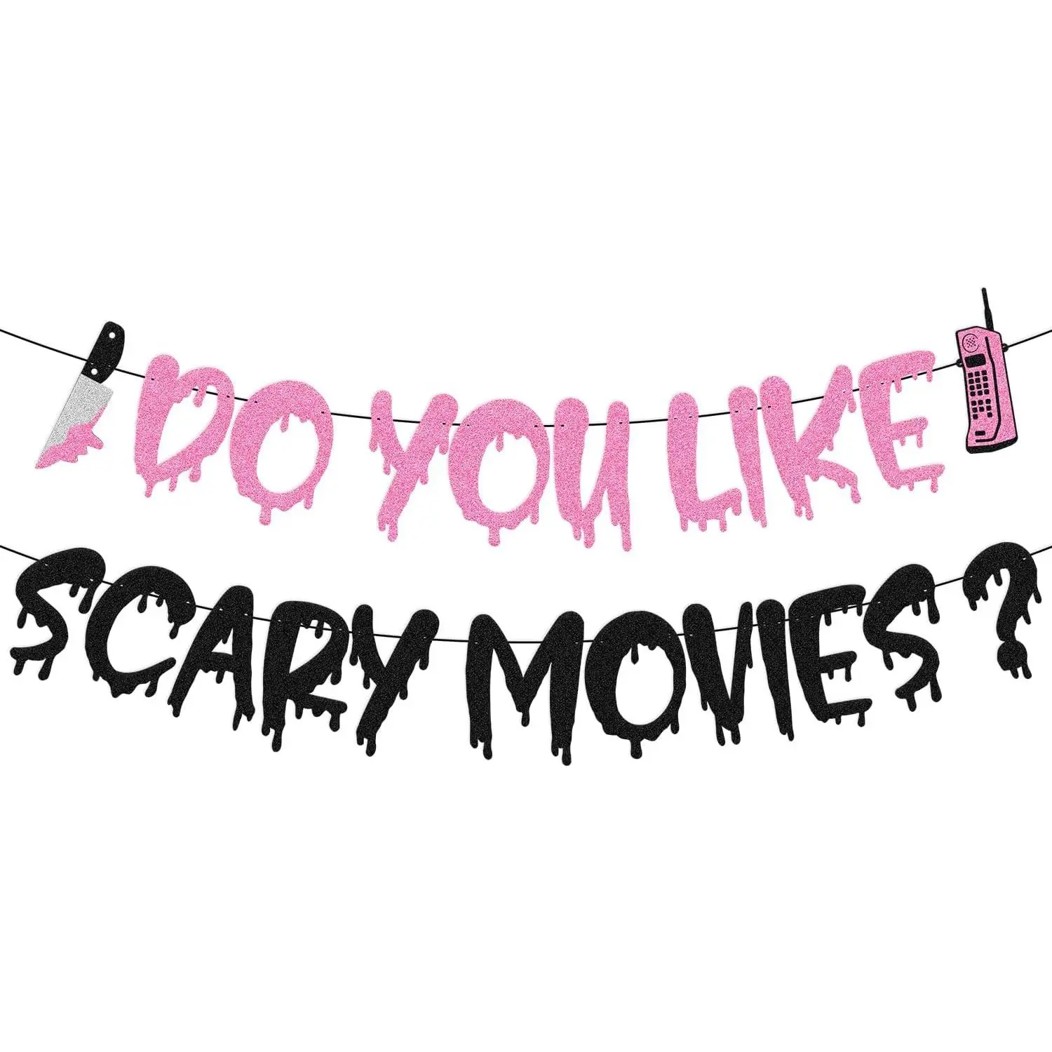 Do You Like Scary Movies Banner Halloween Decoration Halloween Party Banner  Movie Have A  Scream Party Decoration Scary Night Birthday Party Supplies ()