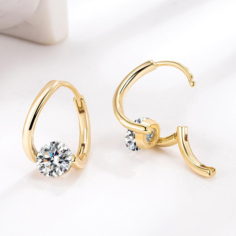 Ins-style accessories, light luxury, irregular diamond-studded high-end earrings, feminine, fashionable, and sophisticated