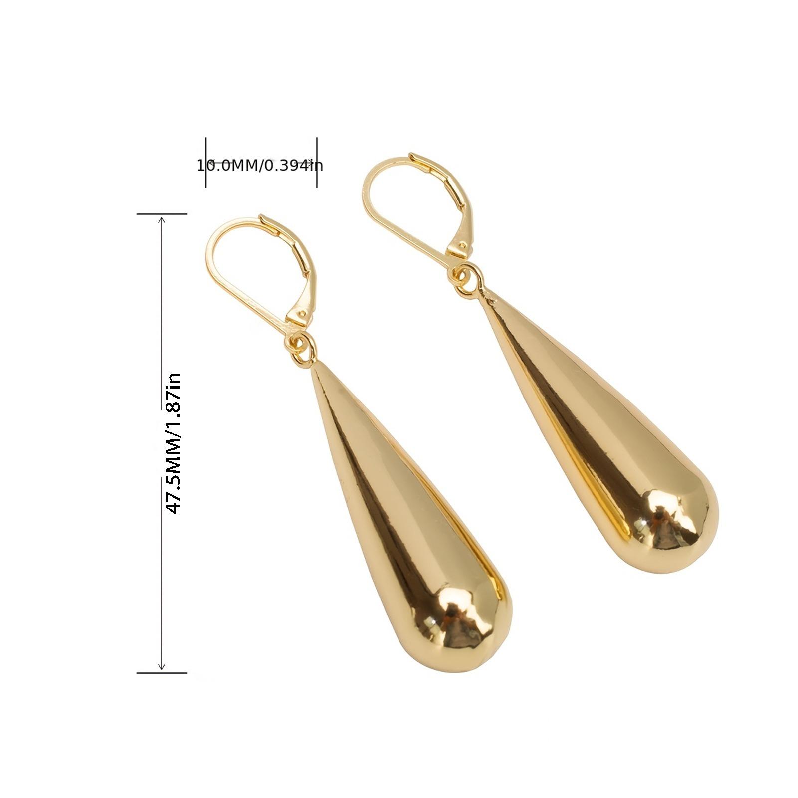 A pair of long teardrop-shaped earrings, women's earrings, stainless steel jewelry, women's accessories, 18K gold-plated, suitable for daily wear, weddings, dates, parties, and vacations men's dad chain men autumn rapper Link Necklace Crucifix daughter