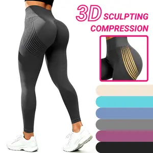 RICH BRIA Women’s 3D Textured Compression Leggings with Resistance Band-Style Lines, High Waist Seamless Yoga Pants, Butt Lifting Workout Leggings, 75% Nylon 25% Spandex Activewear for Gym Running Cycling summerwins