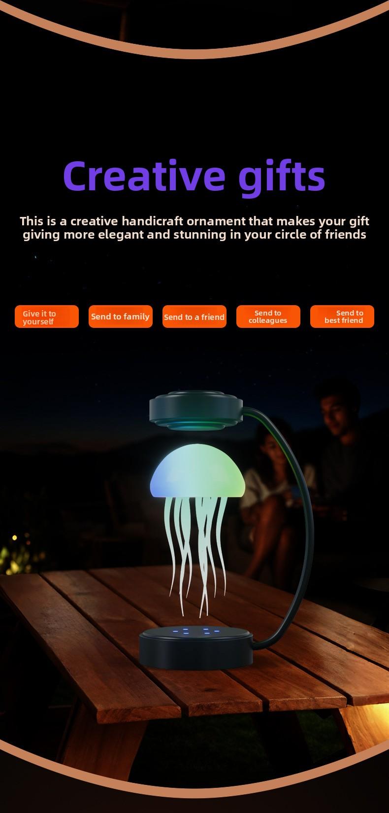 Magnetic Levitation Ornament Latest Edition Desktop Jellyfish Lamp with Touch Switch Stepless Dimming for Weddings and Client Gifts