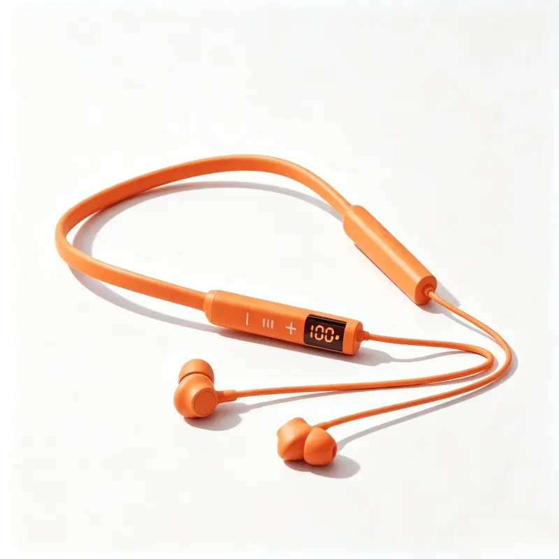 Portable Neckband Wireless Bluetooth Earphones, Sports In‑Ear Earbuds with LED Digital Power Display Panel, Sweatproof Neck‑Hanging Headphones, Built‑in Call Microphone, Extended Battery Runtime, Perfect for Gym Running Travel, Compatible with