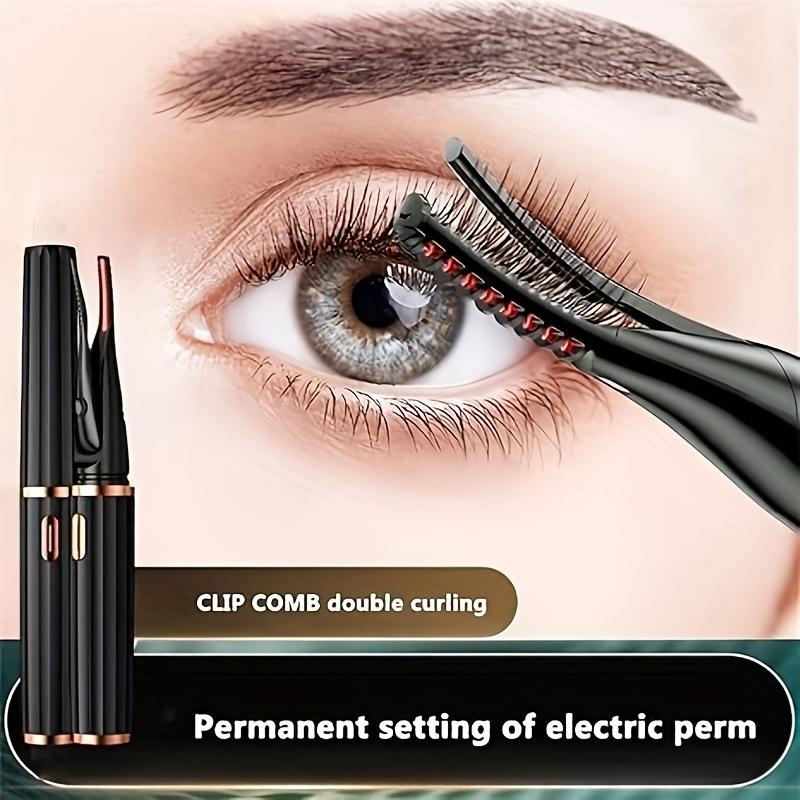 2-in-1 Heated Eyelash Curler - USB Rechargeable Clip-Type and Built-in Comb Heated Lash Curler - 3 Different Temperature Modes Quick and Long-Lasting Curl Effect