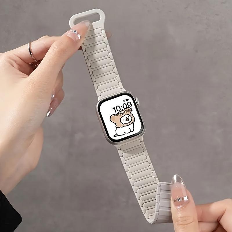 Magnetic Silicone Band – Soft Adjustable Sport Strap for Apple Watch, Secure Fit & Comfortable, Fits 38–49mm