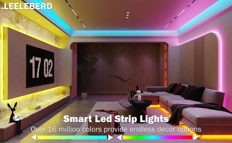 Led Lights for Bedroom 100 ft (2 Rolls of 50ft) Music Sync Color Changing RGB Led Strip Lights with Remote App Control Bluetooth Led Strip, Lights for Room Home Kitchen Party Decor