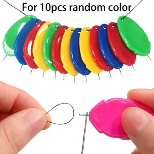 10-Piece Needle Threader Set, Easy-To-Use Sewing Tool, Ideal for Hand Sewing, Sewing Machine, Embroidery, Cross Stitch, Random Colors