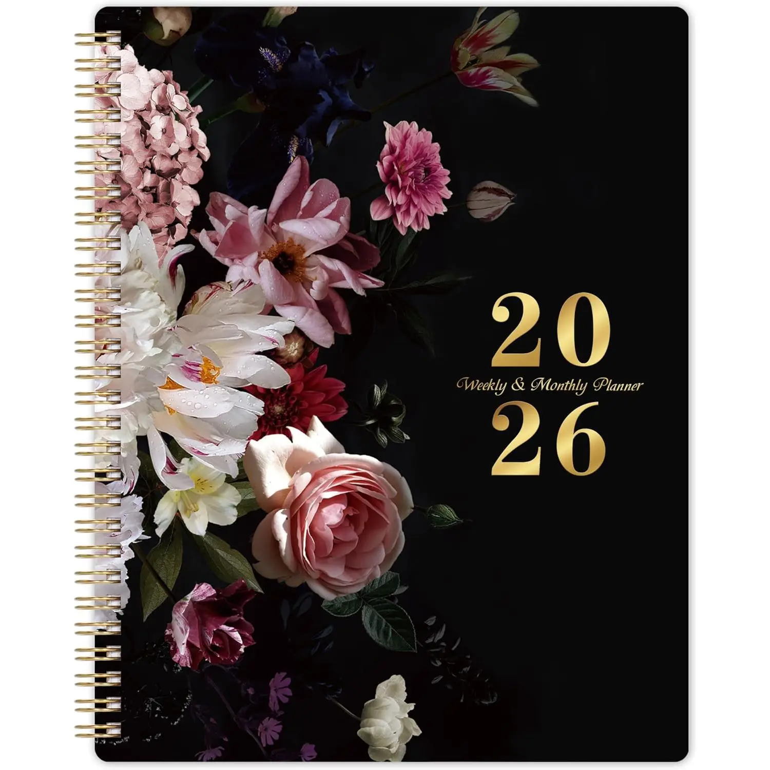 2026 Planner - 8" x 10", Weekly and Monthly Planner, JAN. - DEC. 2026, 2026 Calendar/Planner Spiral Bound with Sturdy Cover, Plastic Coated Monthly Tabs, Thick Paper