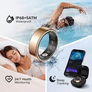 Health Smart Ring Fitness Tracker Device, Waterproof Multi-Sport Activity Tracker, No Subscription Fee, Lightweight Wearable for Men & Women, Compatible with iOS & Android