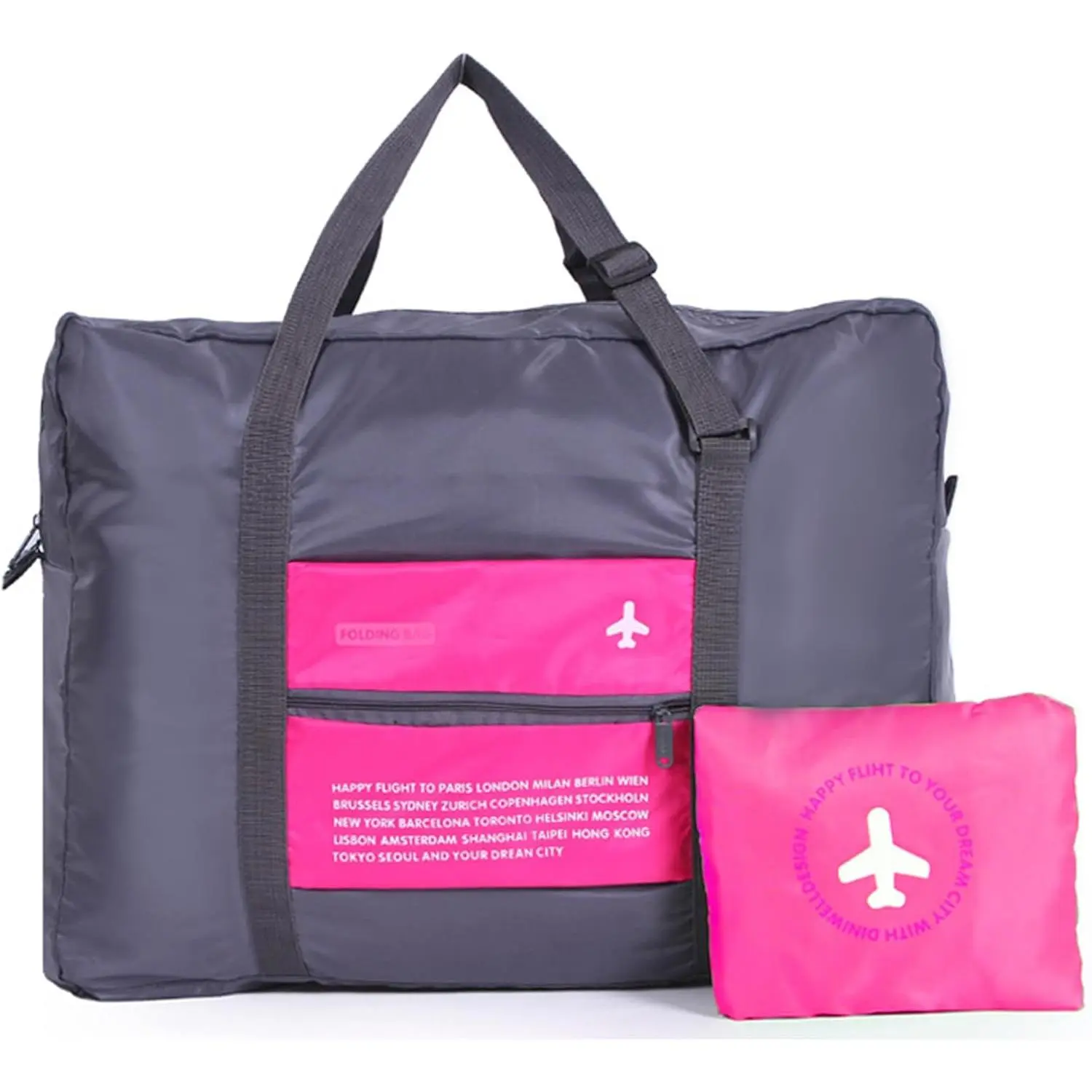 Travel Bag Spirit Airlines Personal Item Bag 18x14x8 Foldable Travel Duffel Bag Tote Carry  Luggage Duffle Overnight for Women and Men()
