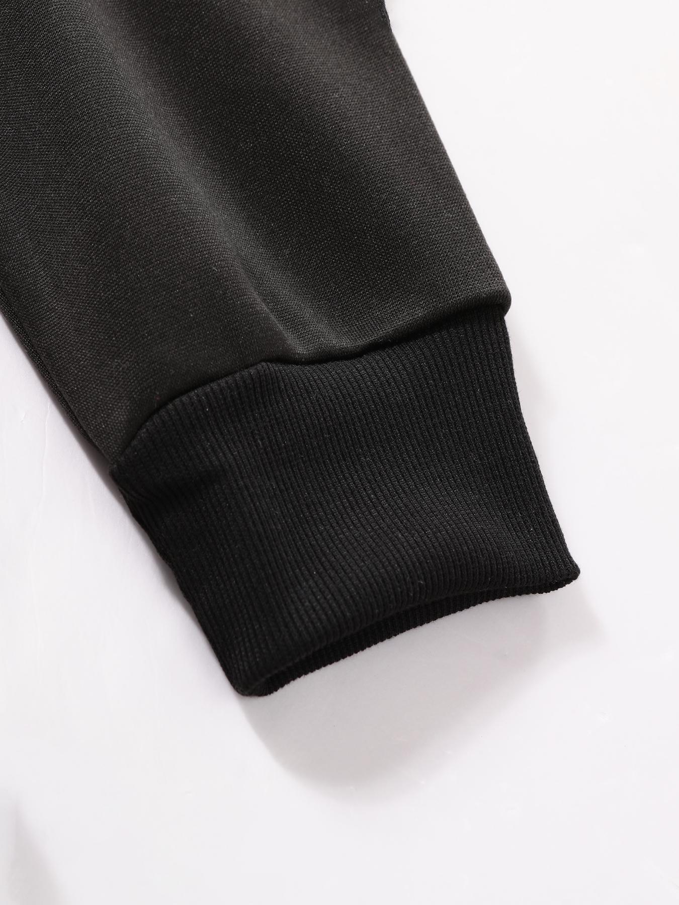 Women’s Black Oversized Sweatshirt, Womenswear - Stranger Things Graphic (Upside Down Elements), Casual Everyday Streetwear. Soft Fabric—For Female Enthusiasts