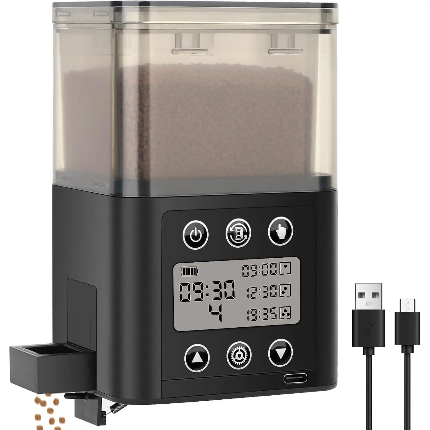 USB Automatic Fish Feeder for Aquarium, 320ML for 3-6 Months