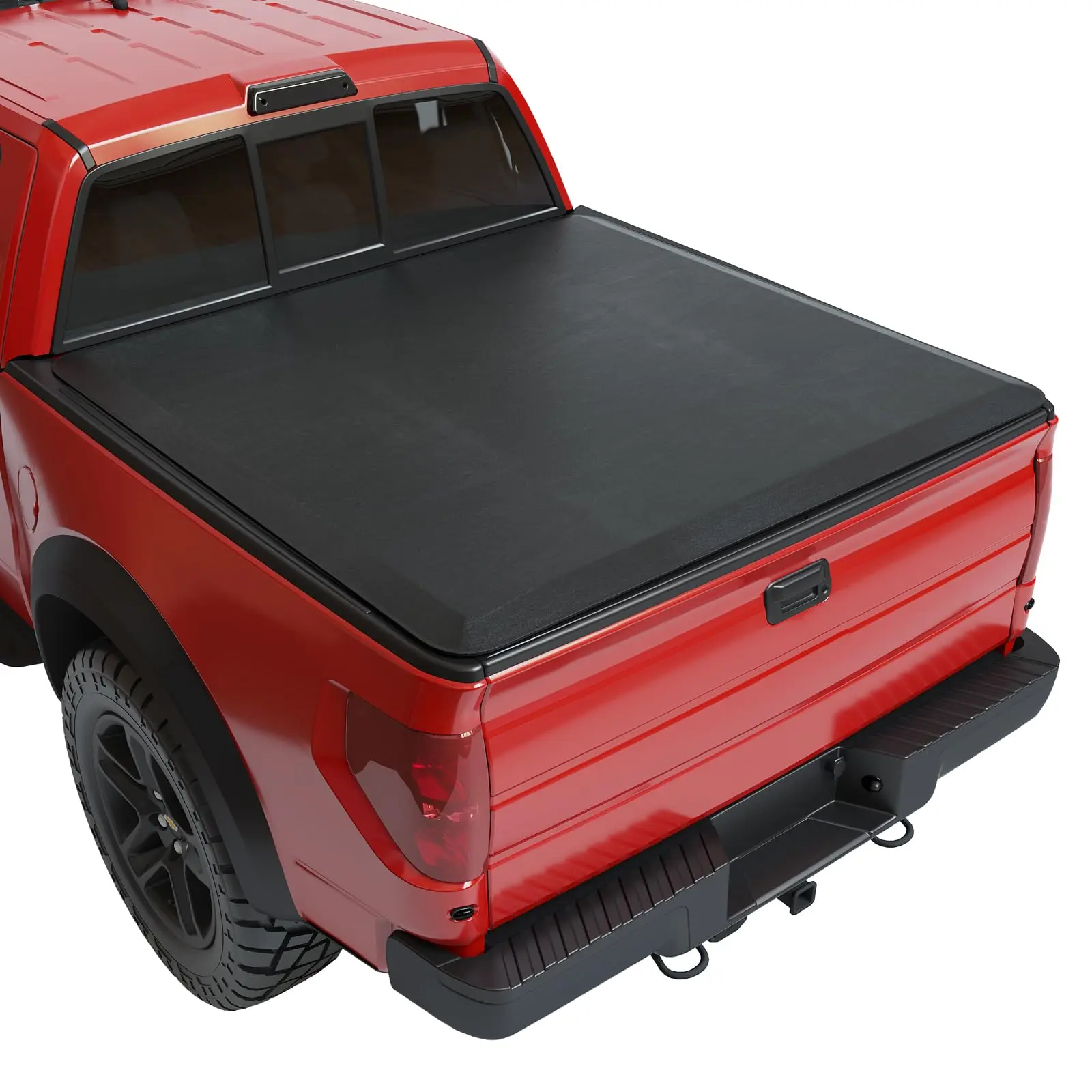 GARVEESoft Quad Fold Tonneau Cover for Ford F150 (2015-2025) in 5.5ft and 6.5ft Bed Sizes, Durable with Sleek Black Finish for Truck Bed Protection and Style